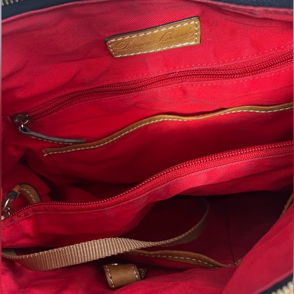 Dooney & Bourke Erica 90s Hobo Bag Snake Embossed Navy Blue Leather Suede Purse - Picture 5 of 11